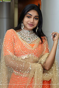 Bramarambika stills in Orange Lehenga Choli, HD Gallery