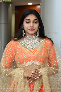 Bramarambika stills in Orange Lehenga Choli, HD Gallery
