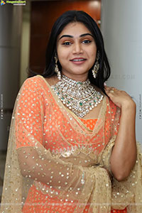 Bramarambika stills in Orange Lehenga Choli, HD Gallery