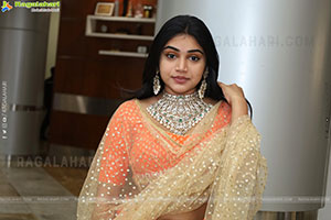 Bramarambika stills in Orange Lehenga Choli, HD Gallery