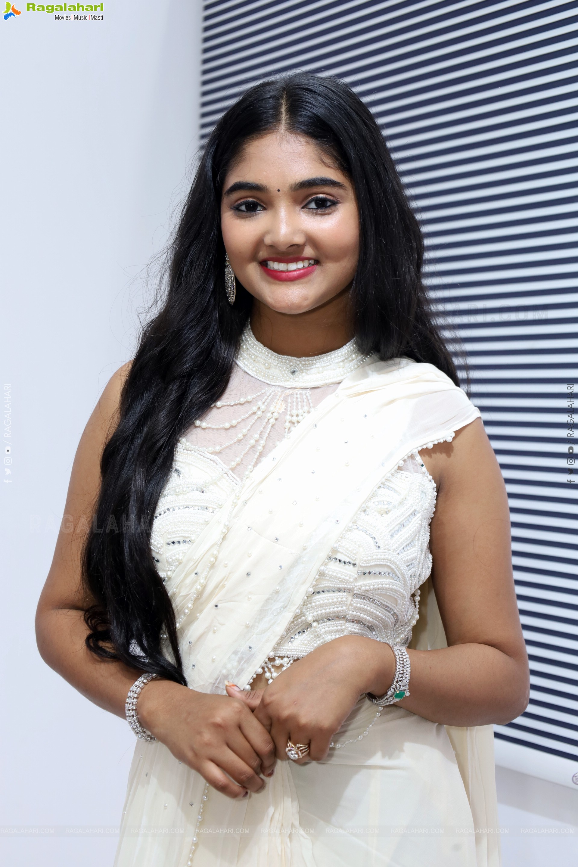 Gayathri Kothapalli stills in White Designer Dress, HD Gallery