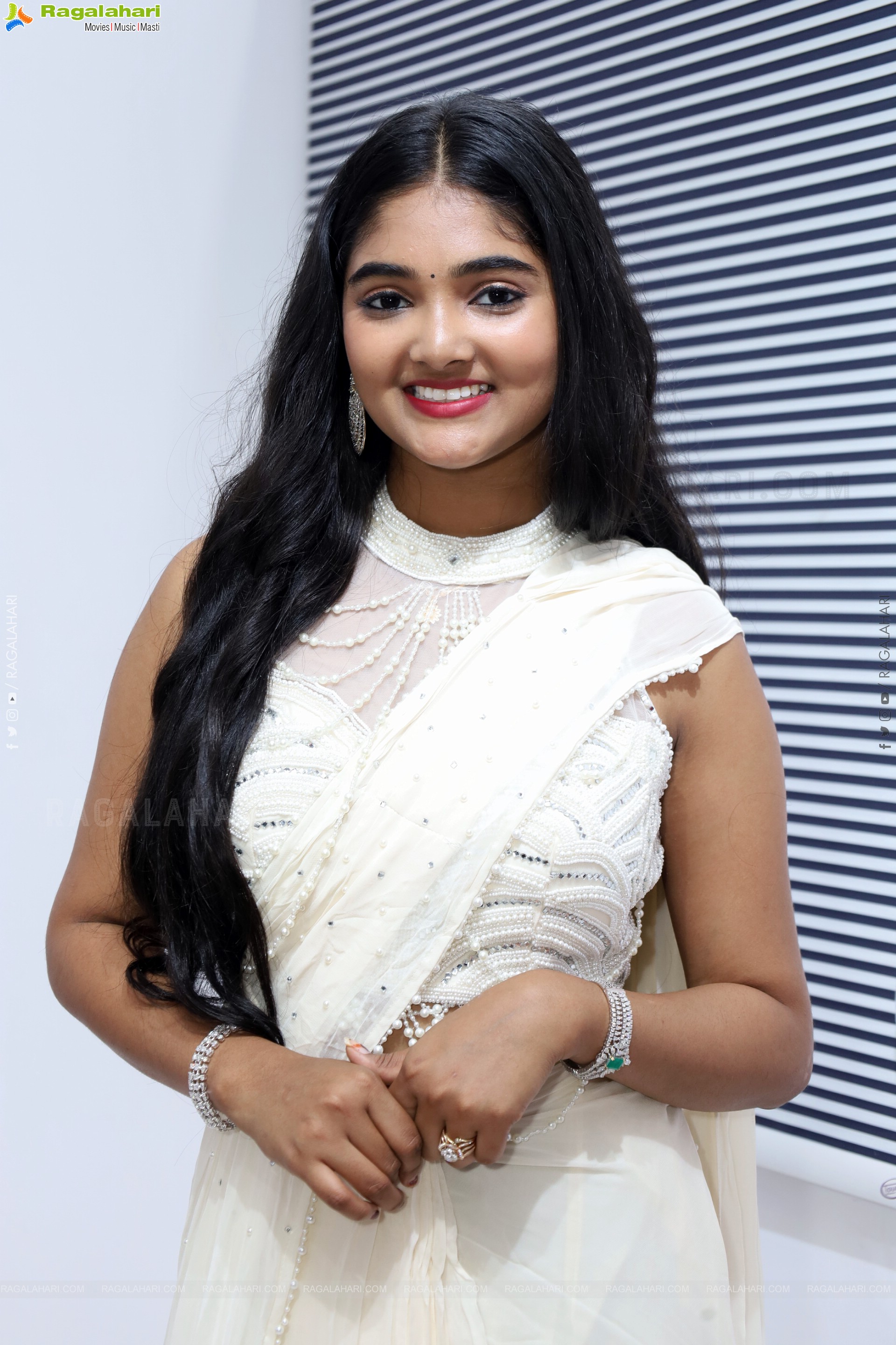 Gayathri Kothapalli stills in White Designer Dress, HD Gallery