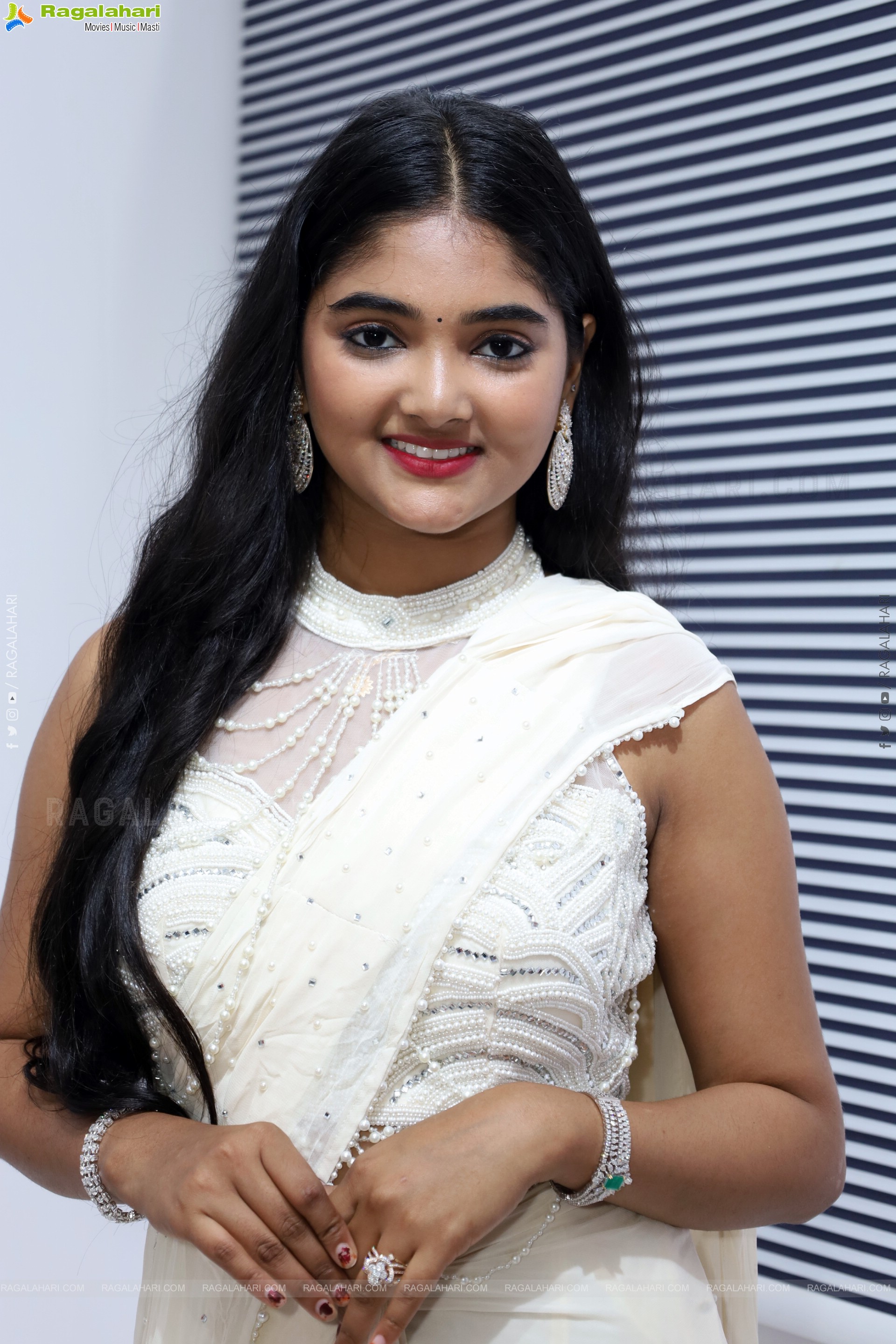 Gayathri Kothapalli stills in White Designer Dress, HD Gallery