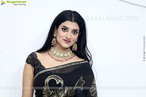Navya Bale stills in Black Designer Saree, HD Gallery