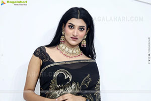 Navya Bale stills in Black Designer Saree, HD Gallery