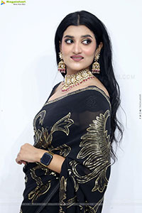 Navya Bale stills in Black Designer Saree, HD Gallery