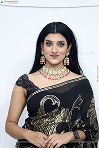 Navya Bale stills in Black Designer Saree, HD Gallery