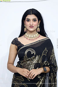 Navya Bale stills in Black Designer Saree, HD Gallery