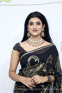 Navya Bale stills in Black Designer Saree, HD Gallery