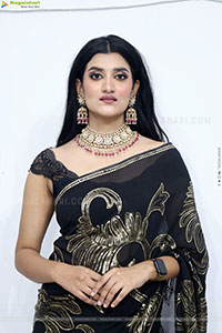 Navya Bale stills in Black Designer Saree, HD Gallery