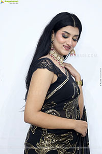 Navya Bale stills in Black Designer Saree, HD Gallery