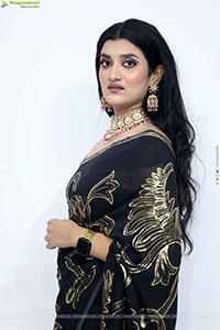 Navya Bale stills in Black Designer Saree, HD Gallery