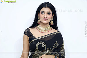 Navya Bale stills in Black Designer Saree, HD Gallery