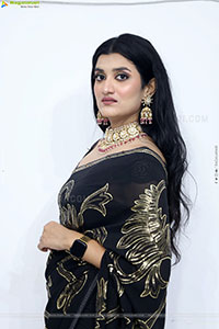 Navya Bale stills in Black Designer Saree, HD Gallery
