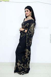 Navya Bale stills in Black Designer Saree, HD Gallery