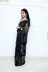 Navya Bale stills in Black Designer Saree, HD Gallery