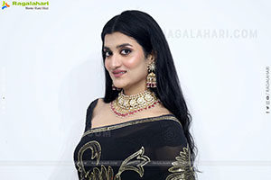 Navya Bale stills in Black Designer Saree, HD Gallery