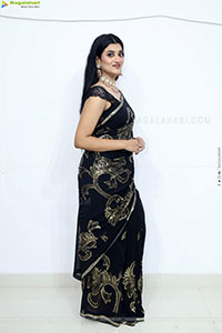 Navya Bale stills in Black Designer Saree, HD Gallery