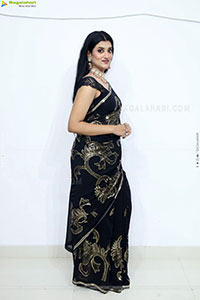 Navya Bale stills in Black Designer Saree, HD Gallery