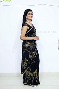 Navya Bale stills in Black Designer Saree, HD Gallery