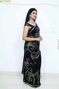Navya Bale stills in Black Designer Saree, HD Gallery