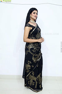 Navya Bale stills in Black Designer Saree, HD Gallery