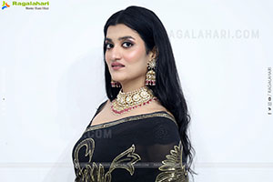 Navya Bale stills in Black Designer Saree, HD Gallery