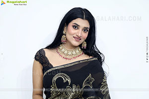 Navya Bale stills in Black Designer Saree, HD Gallery