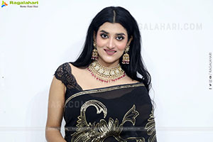 Navya Bale stills in Black Designer Saree, HD Gallery