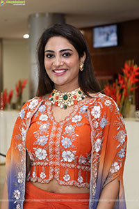 Nirupama stills in Orange Colour Designer Dress, HD Gallery