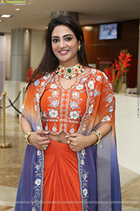 Nirupama stills in Orange Colour Designer Dress, HD Gallery