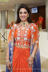Nirupama stills in Orange Colour Designer Dress, HD Gallery