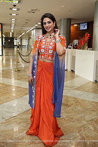 Nirupama stills in Orange Colour Designer Dress, HD Gallery
