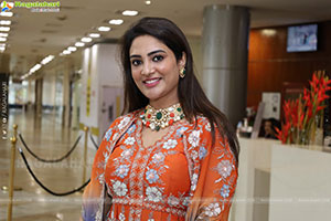 Nirupama stills in Orange Colour Designer Dress, HD Gallery