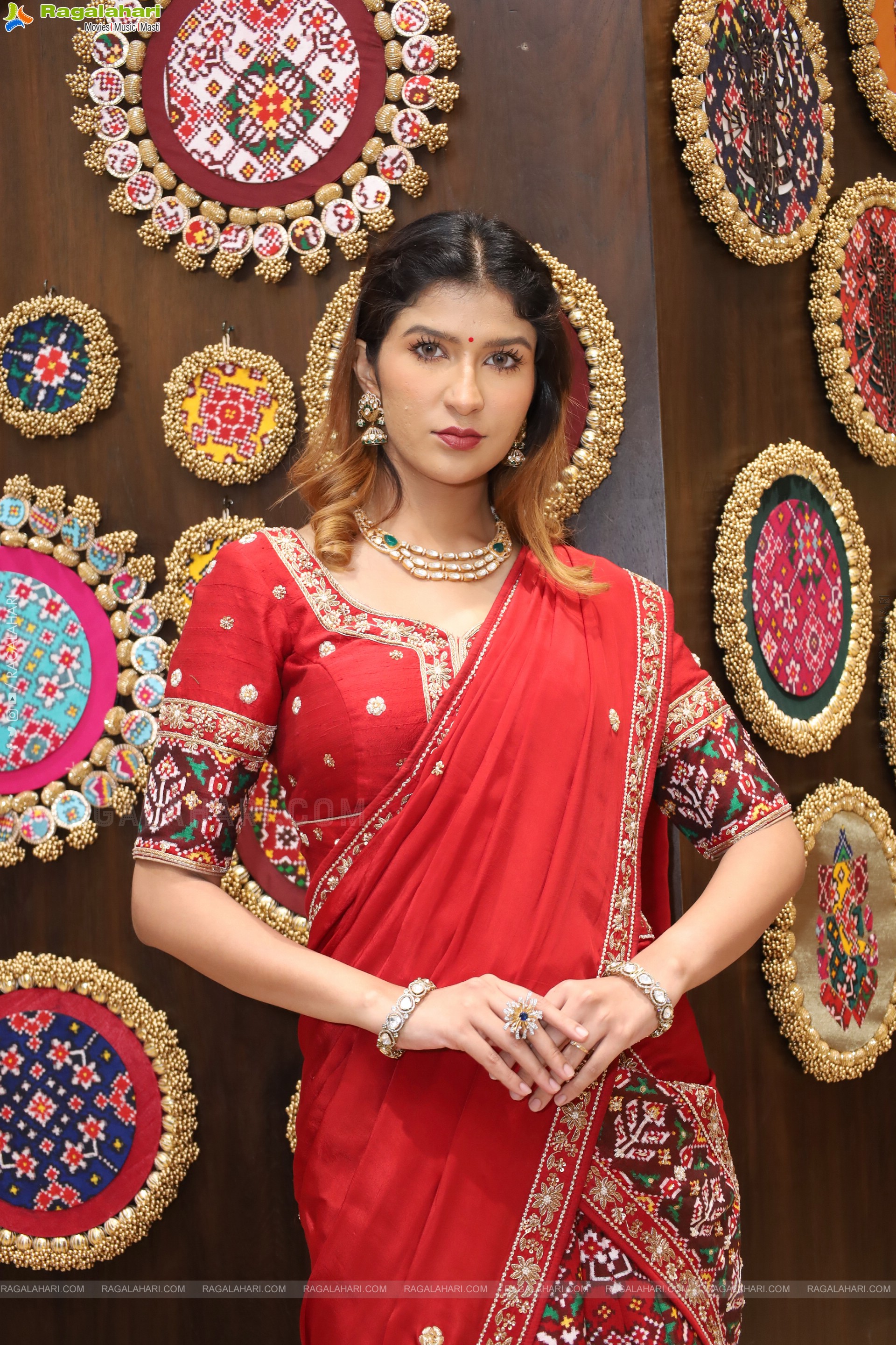 Riya Singh in Dazzling Red Designer Half Saree, HD Gallery