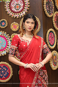 Riya Singh in Dazzling Red Designer Half Saree, HD Gallery