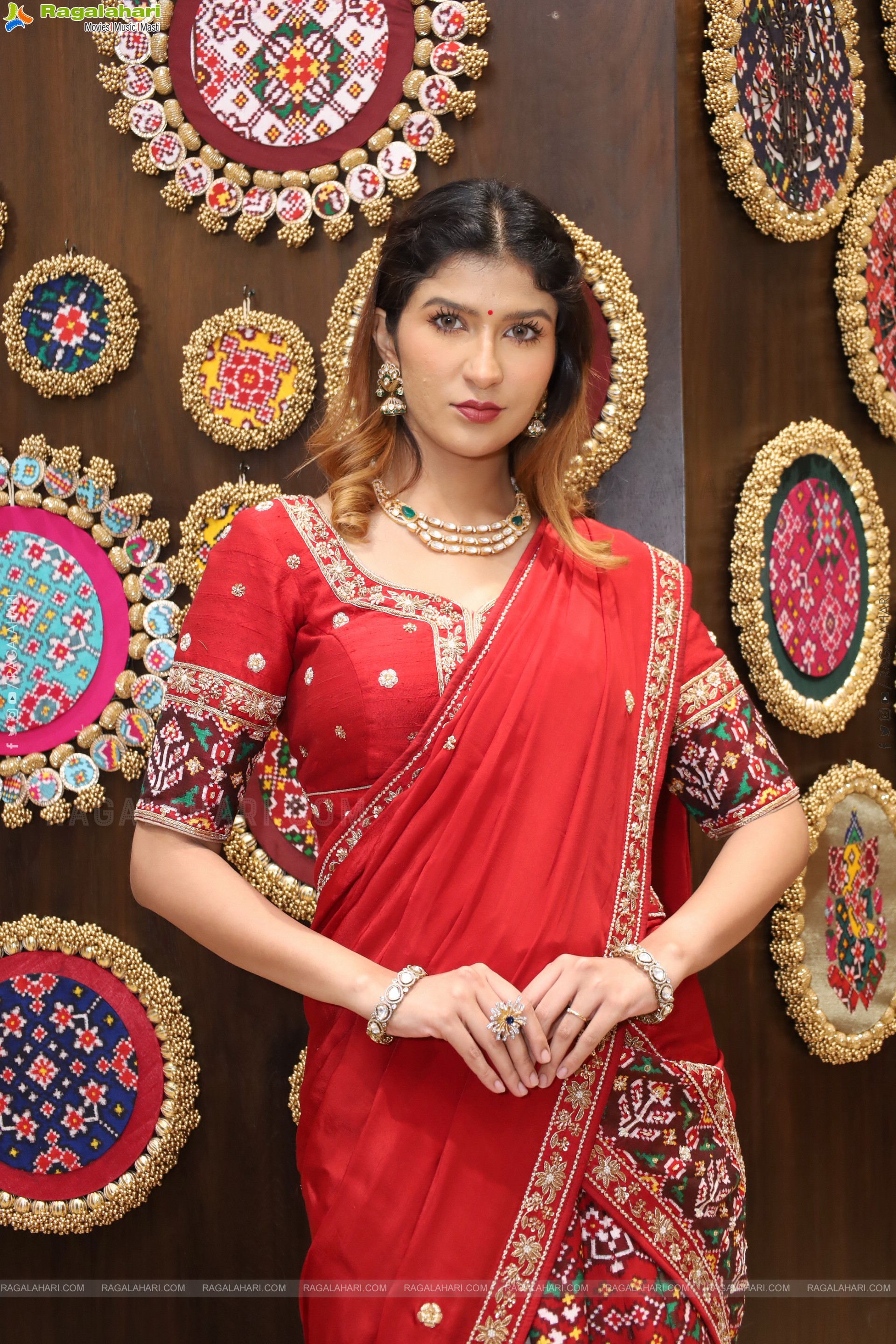 Riya Singh in Dazzling Red Designer Half Saree, HD Gallery
