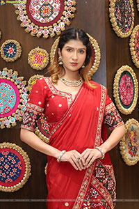 Riya Singh in Dazzling Red Designer Half Saree, HD Gallery