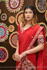 Riya Singh in Dazzling Red Designer Half Saree, HD Gallery