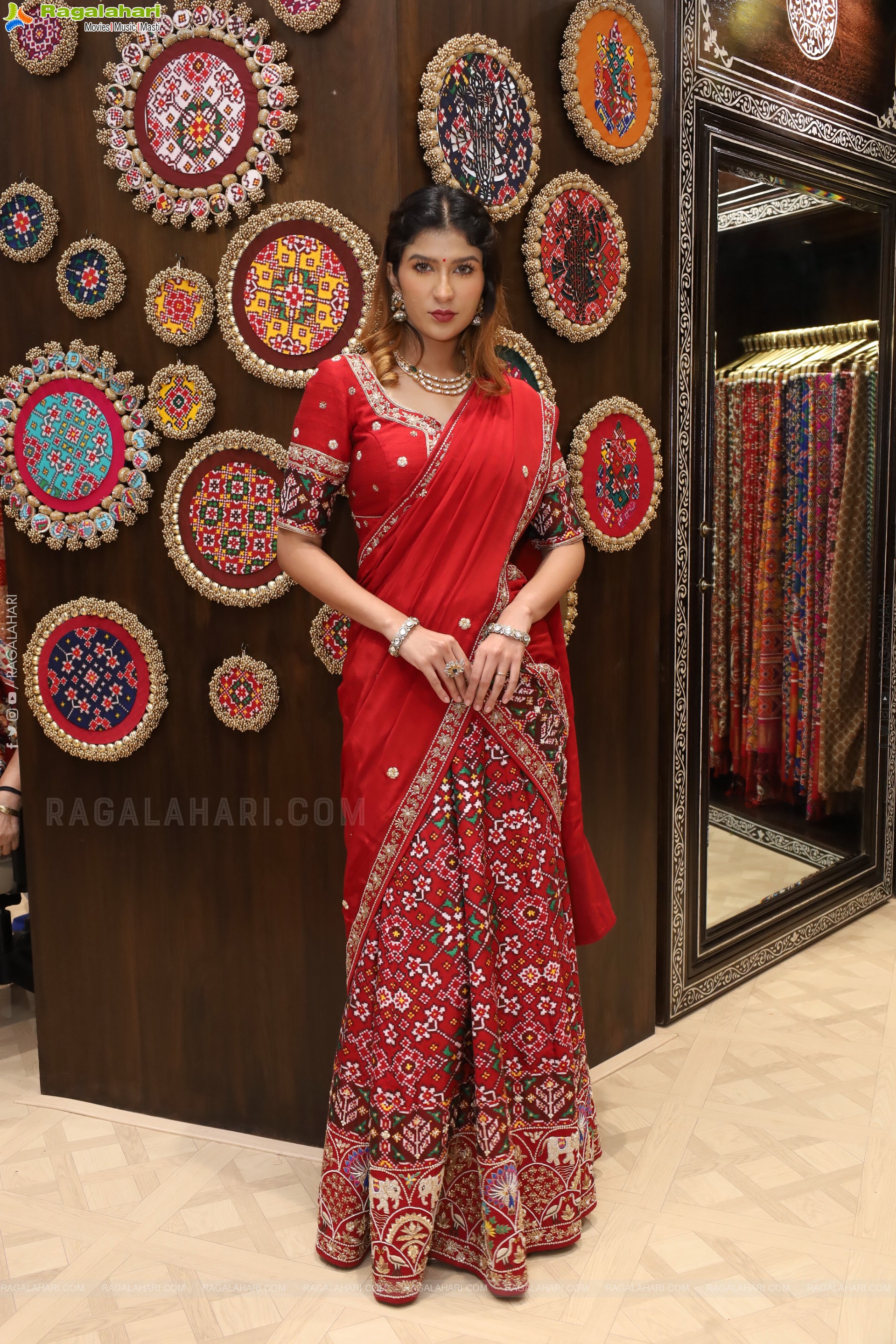 Riya Singh in Dazzling Red Designer Half Saree, HD Gallery