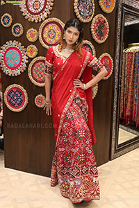 Riya Singh in Dazzling Red Designer Half Saree, HD Gallery