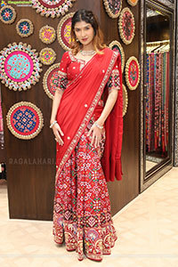 Riya Singh in Dazzling Red Designer Half Saree, HD Gallery
