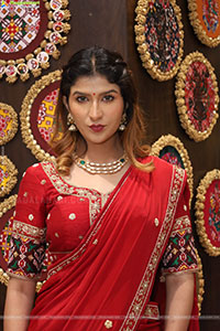 Riya Singh in Dazzling Red Designer Half Saree, HD Gallery