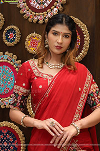 Riya Singh in Dazzling Red Designer Half Saree, HD Gallery