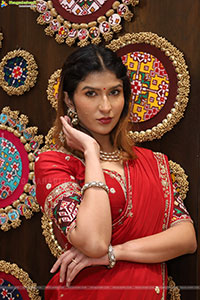 Riya Singh in Dazzling Red Designer Half Saree, HD Gallery