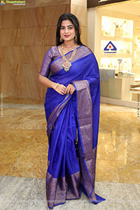 Siri Papa stills in Blue Designer Saree, HD Gallery