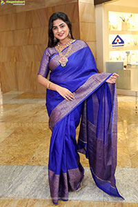 Siri Papa stills in Blue Designer Saree, HD Gallery