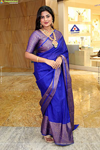 Siri Papa stills in Blue Designer Saree, HD Gallery