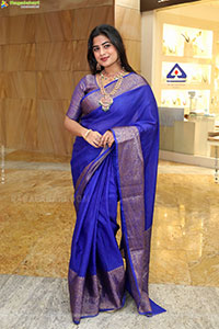 Siri Papa stills in Blue Designer Saree, HD Gallery