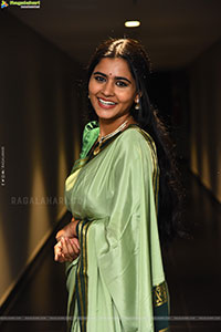 Deepa Balu Traditional Stills in Green Saree